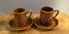 Pair of  Portmeirion Totem Coffee Cups and Saucers Susan Williams-Ellis Spares