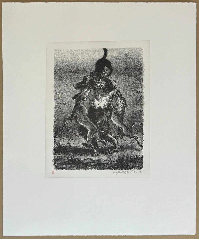 A. Paul Weber, Hund und Katze, Lithographie aus dem Nachlass, 1990 - Bild 1 von 1