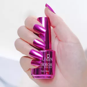 Metallic Nail Polish Magic Mirror Effect Chrome Nail Art Polish Varnish 18ml Red - Picture 1 of 2