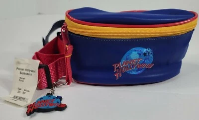 Vintage Planet Hollywood Fanny Pack 90s PVC Waist Pack Blue Red/yellow Trim NWT - Image 1 of 4