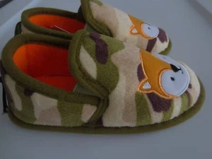 NEW Boy Toddler *5-6* 18-24 months *11-12* CAMO Slippers FOX Hunter Orange NWT! - Picture 1 of 2