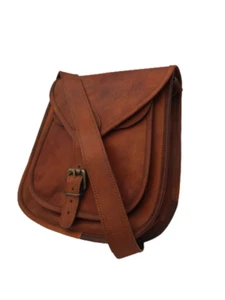 HANDMADE DESIGNER REAL LEATHER SATCHEL SADDLE BAG RETRO RUSTIC VINTAGE HAND BAG - Picture 1 of 7