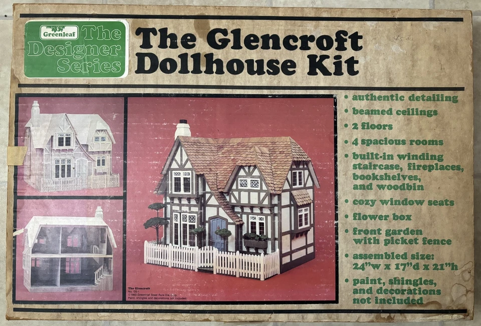 VINTAGE GREENLEAF DESIGNER SERIES "THE GLENCROFT" DOLLHOUSE KIT 1983 - Image 1 of 1