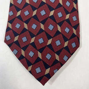 Perry Ellis Mens Tie 4 in W x L57 in Silk Burgundy Black Blue Silver - Picture 1 of 10