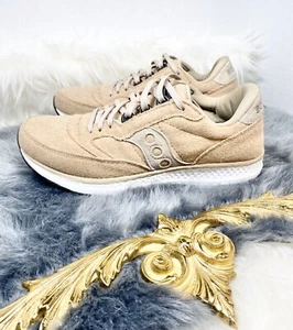 Saucony Freedom Runner Wolle Damen Größe 12 hellbraun Turnschuhe Schuhe Schnürung Freizeit - Bild 1 von 9