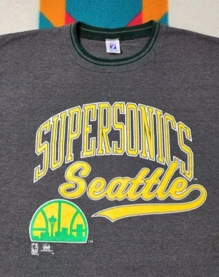 Camisa Seattle Supersonics De Colección Hecha en EE. UU. Puntada Única Timbre Sonics XL Foto 1 de 4