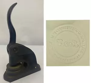 South Boston Virginia Antique Cast Iron Seal Embosser Keystone Manufacturing Co - Picture 1 of 15