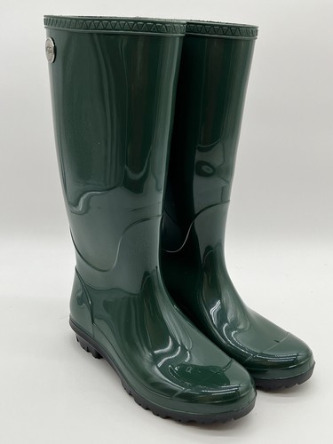 Nuovi stivali in gomma invernali impermeabili antipioggia UGG SHAYE da donna taglia 5 in PINO VERDE *