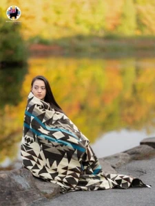 HANDMADE ALPACA BLANKET (Dakota Field) FREE SHIPPING IN USA - Picture 1 of 6