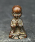 54Mm/161G Collect Small Chins Bronze Buddhism Sit Lovable Xiaoshami Monk Statue2