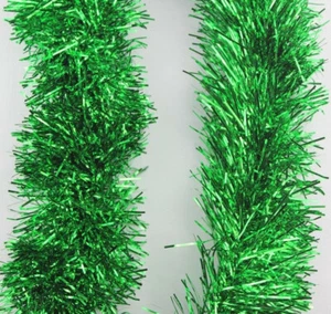 5 Stück grünes Lametta Weihnachtsschmuck X'mas Baum 9 cm LIEFERUNG AM NÄCHSTEN TAG - Bild 1 von 2