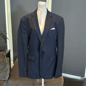 Men’s Navy Blue Slim Fitting Suit Jacket One Button Notched Lapels Size 36 NWT - Picture 1 of 10