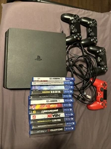 Sony PlayStation 4 Slim 1TB Console - Black With Games - Picture 1 of 4
