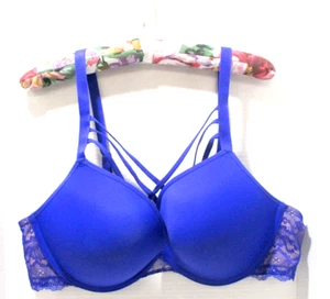 City Chic Dita Bra Size 40D Strappy Push Up Underwire Lace Color Violet - Picture 1 of 10