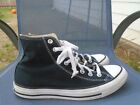 Converse Chuck Taylor All Star Black Canvas High Top Sneaker Shoe, Size M8, W 10