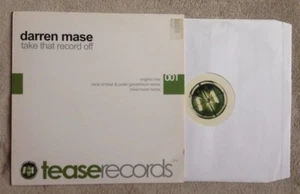 DARREN MASE "TAKE THAT RECORD OFF" 12" SINGLE LIMITED WHITE VINYL TEASE RECORDS - Picture 1 of 8