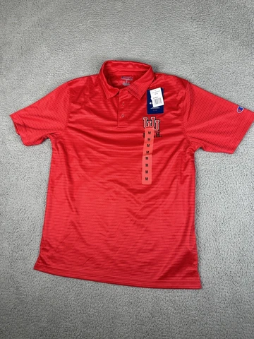 Champion Utah Utes Shirt Mens Medium Red Polo NCAA University Lightweight Cover