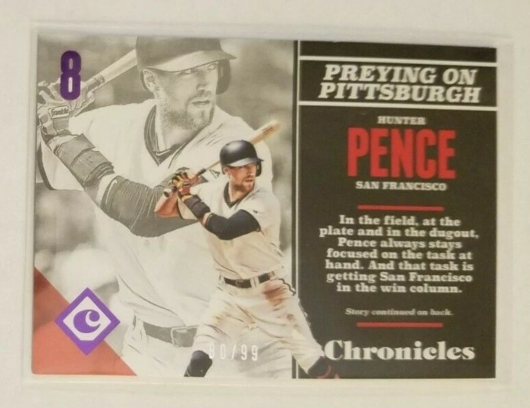 Hunter Pence (Giants) 2017 Panini Chronicles baseball PURPLE (only 99 made) - Image 1 of 1