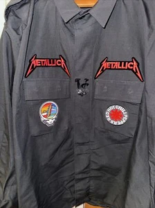 vs couture rock patch workwear long sleeve shirt mens Size 2XL Black - Picture 1 of 7
