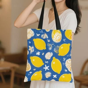 Große Kapazität Zitrone/Muschel Design Tragetasche - strapazierfähige Polyester Tragetasche - Bild 1 von 10