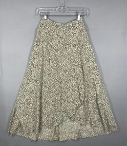 Japna Skirt Women's Small Brown Animal Print Pull On Maxi Wrap Front Lightweight - Picture 1 of 8