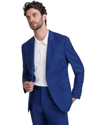 Hugo Boss Para Hombres Traje Chaqueta Blazer 42 S Azul Sólido Elástico Foto 1 de 2