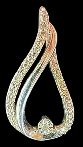 Estate sterling silver diamond pendant - Picture 1 of 1