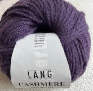 Lang Yarns CASHMERE PREMIUM aubergine 90 Partie 8398, 25 Gr Lila Weinrot Neu - Bild 1 von 4