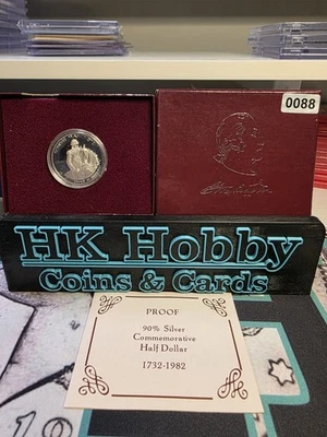 1982 S George Washington 250th Anniversary Silver Proof Half Dollar Coin Box COA - Image 1 of 3