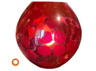 1990er Große Ikea KNUBBIG 25cm Tischlampe Tischleuchte Kugel Glas lila- Nachttis - Bild 1 von 4