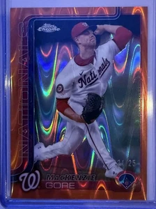 MacKenzie Gore 2025 Topps Chrome - Orange Wave Refractor /25 - #160 Nationals - Picture 1 of 2