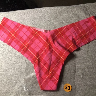 Tanga bragas Pink By Victorias Secret grandes rosa a cuadros Noshow  Foto 1 de 4
