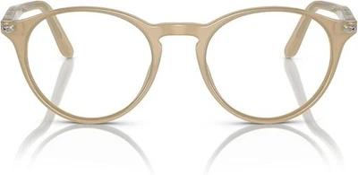Gafas redondas unisex Persol PO3092V beige ópalo lentes transparentes 50-19-145 con estuche Foto 1 de 4