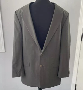 Oscar De La Renta 44L 100% Wool Blazer Mens Sport Coat Suit Jacket Gray Stripes - Picture 1 of 9