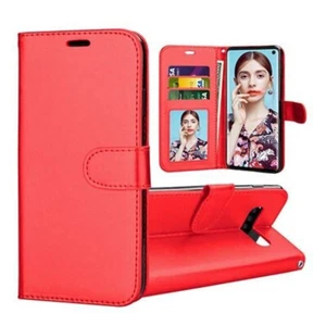 For Samsung S10e Leather Flip Wallet Phone Holder Protective Case Cover RED - Picture 1 of 2