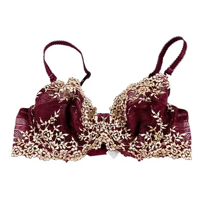Sujetador Wacoal Abrazo Floral Encaje Con Aros Sin Forro 65191 Borgoña y Crema Talla 34C Foto 1 de 4