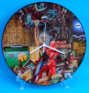 IRON MAIDEN CLOCK Upcycled Vinyl ROCK Record Picture Disc 12P130 12" Wall Clock - Picture 1 of 5