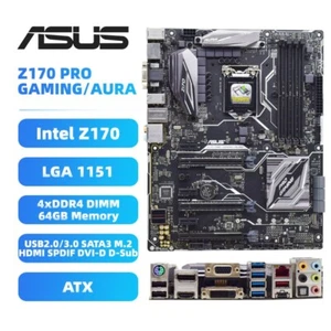 ASUS Intel Z170 Motherboard Z170 PRO GAMING/AURA LGA1151 DDR4 for 6th Core i3/i5 - Picture 1 of 11