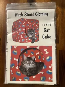 14 x 14 motivi di cucito cubo gatto betulla strada inutilizzati - Foto 1 di 2