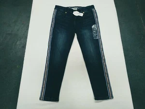 Gymboree Girls Blue Cropped Skinny Jeans with Gold Stripe Size 8 - Picture 1 of 7