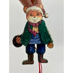 Vintage Pull String Puppet Christmas Ornament Wooden Fox Nostalgic Christmas - Picture 1 of 4