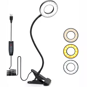 Desk Lamp Clip On Light 48 Led Usb Lamp With 3 Color Modes 10 Brightness Levels - Picture 1 of 8