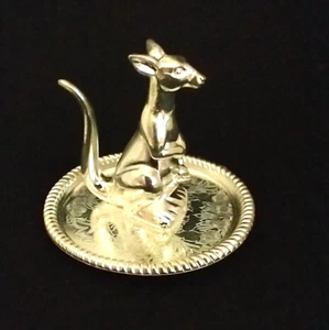 Bandeja porta anillos canguro y bebé chapada en plata nueva - Imagen 1 de 4