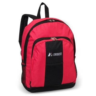 Everest Backpack BAGw/ Front & Side Pockets Canvas 600D Poly Hot Pink/ B BBP2072 - Imagem 1 de 3