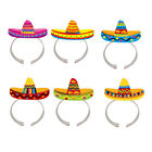 6Pcs Mexican Sombrero Party Headbands Hair Band Decor-