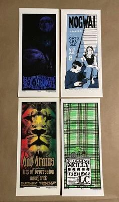 Flogging Molly Mogwai Bad Brains Pelican Handbill Lot of 4 Prints Martin Diesel - Image 1 of 4