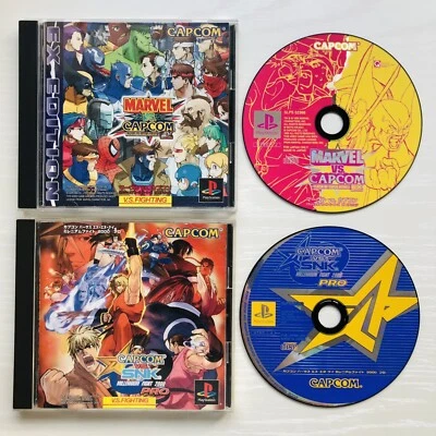 PS1 MARVEL vs. CAPCOM EX Edition Capcom vs. SNK 2000 Pro set of 2 Games Japan - Image 1 of 4