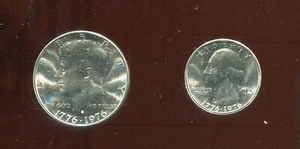 1976-S SILVER CLAD KENNEDY HALF DOLLAR AND 1976-S QUARTER (V931)    NICE LUSTER - Picture 1 of 2