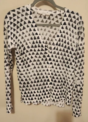 Cárdigan suéter Ann Taylor Loft talla XS para mujer manga larga geométrico Foto 1 de 4