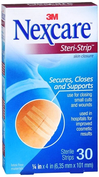 Cierres para heridas Nexcare Steri-Strip 1/4 in x 4 in 30 EA Foto 1 de 1